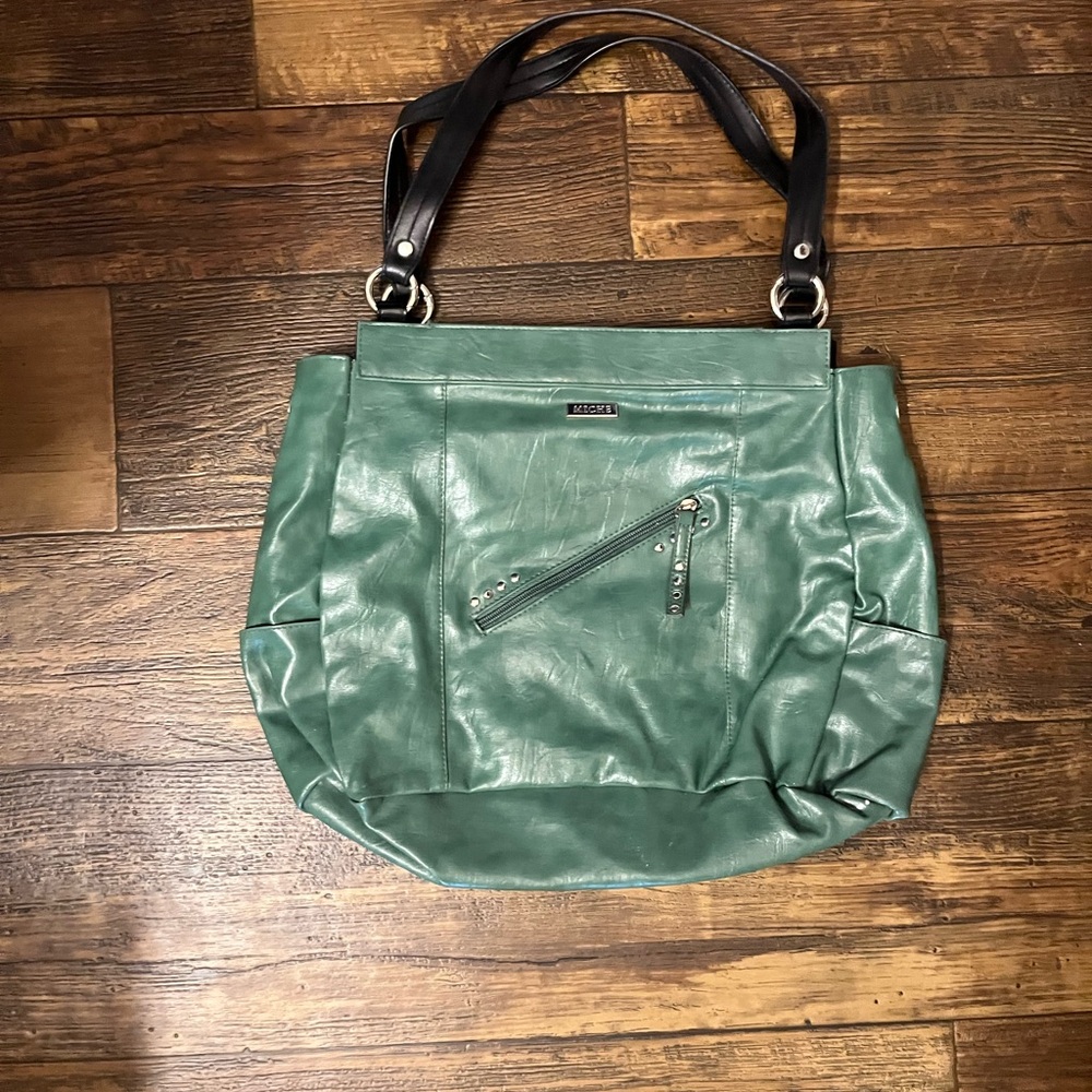 Teal Leather Shoulder Bag